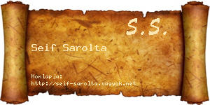 Seif Sarolta névjegykártya