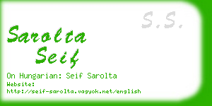 sarolta seif business card